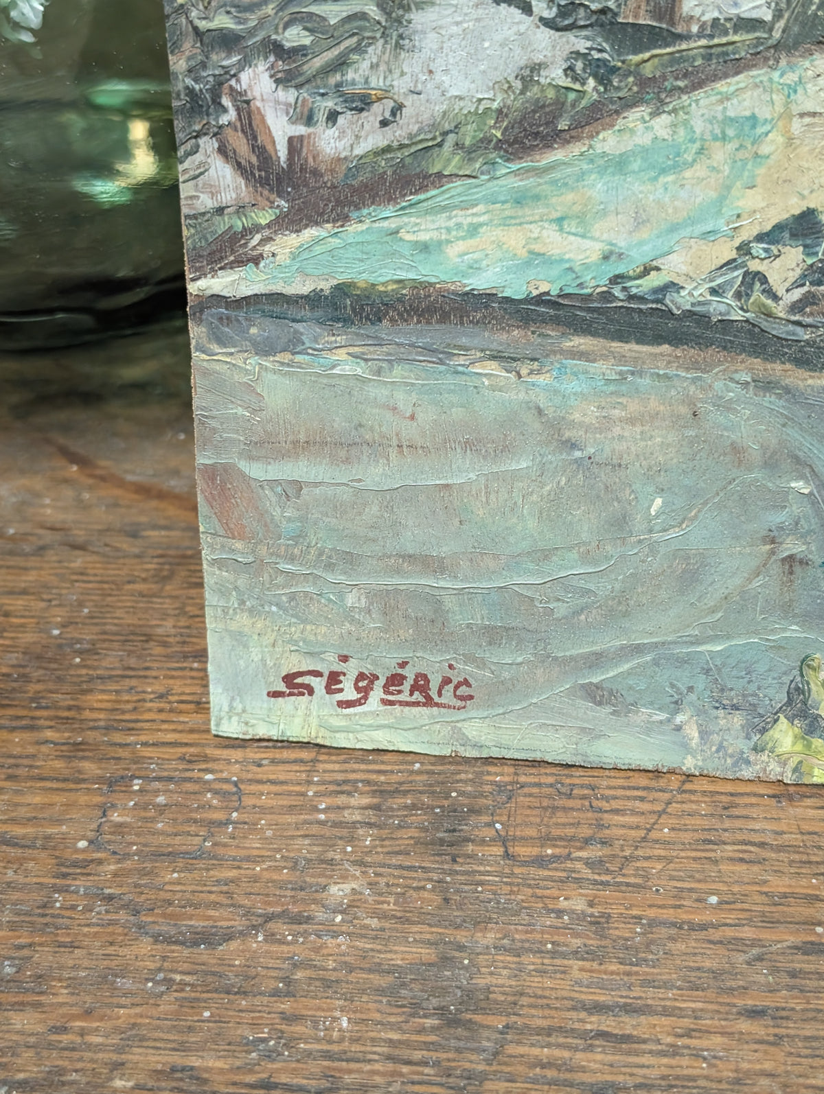 Vintage Mid-Century French Impressionist Landscape Oil Painting on Board – Signed "Ségéric"