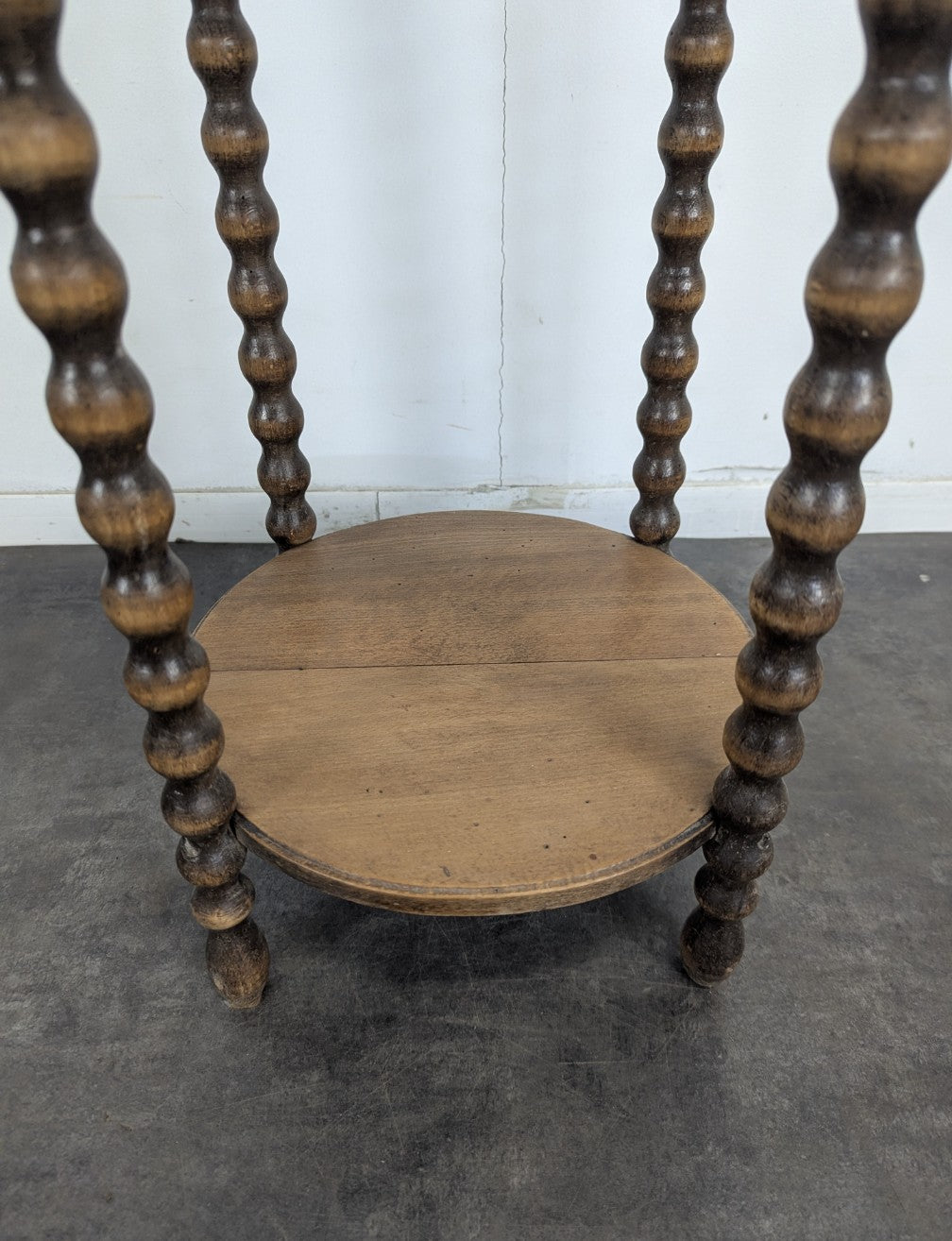 French bobbin-turned two-tier side table.
