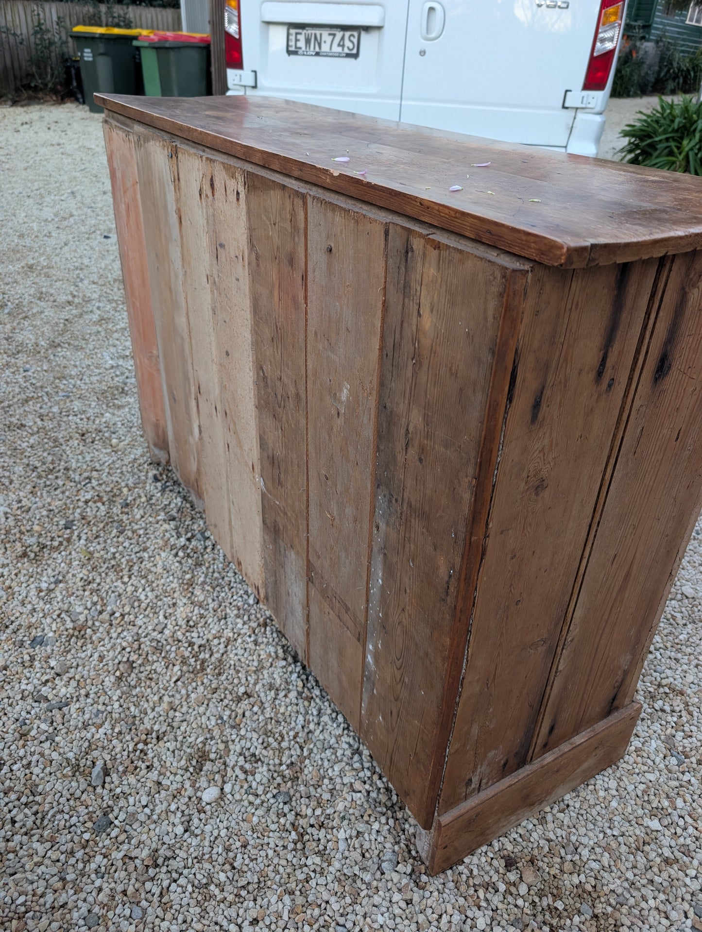 Rustic pine two-door cabinet