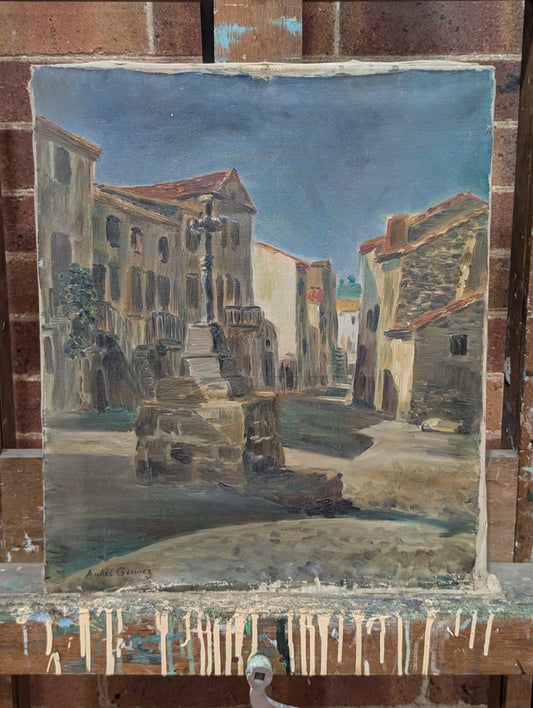 Rural painting - oil on canvas- early CXXth