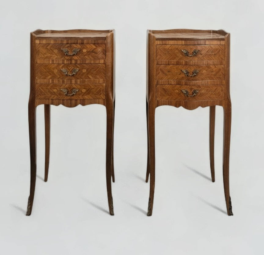 Pair of Louis XV style Rosewood Bedside tables