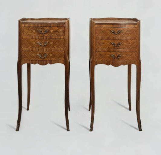 Pair of Louis XV style Rosewood Bedside tables