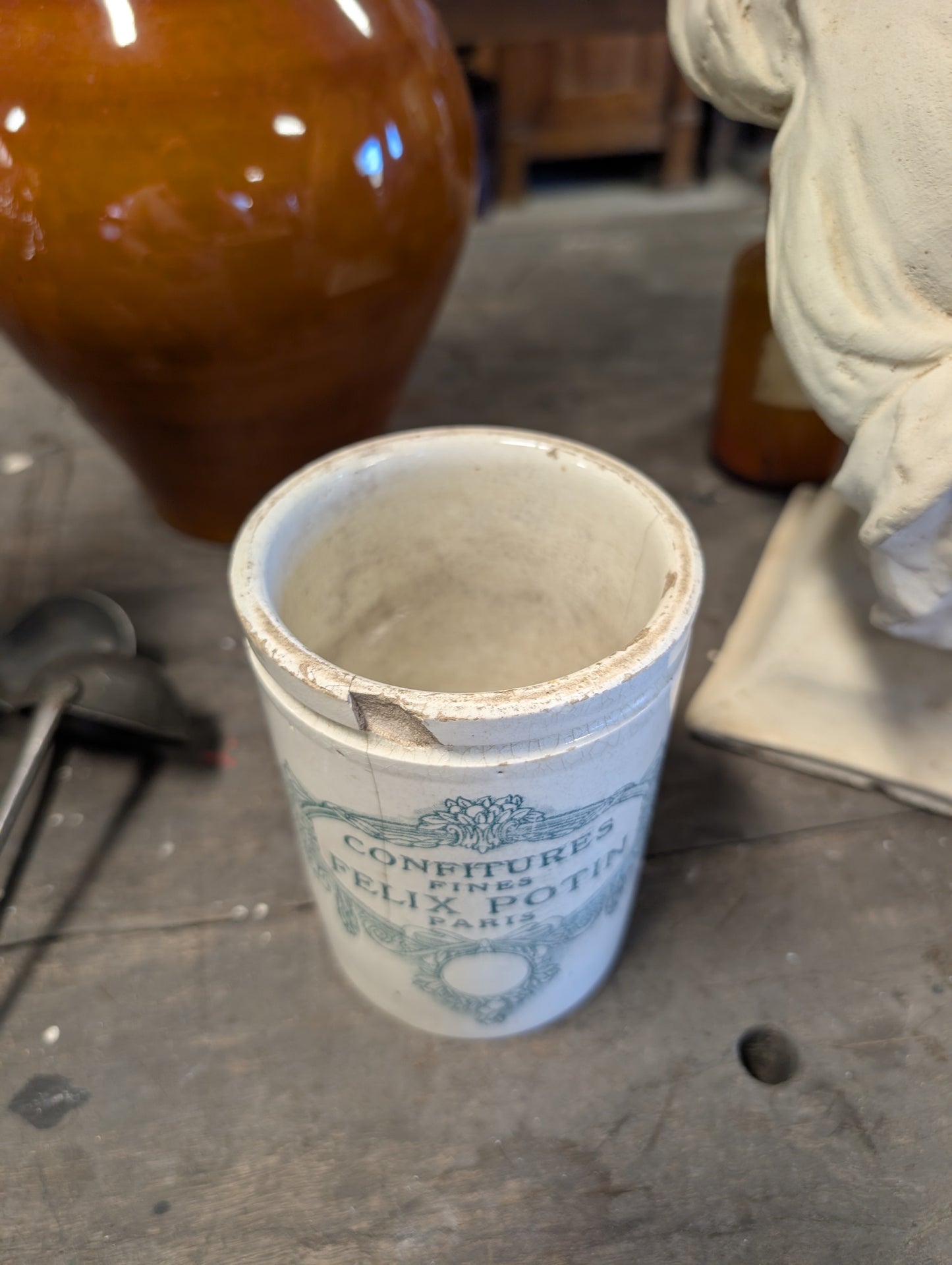 Felix Potin Jam pot ceramic late C19th