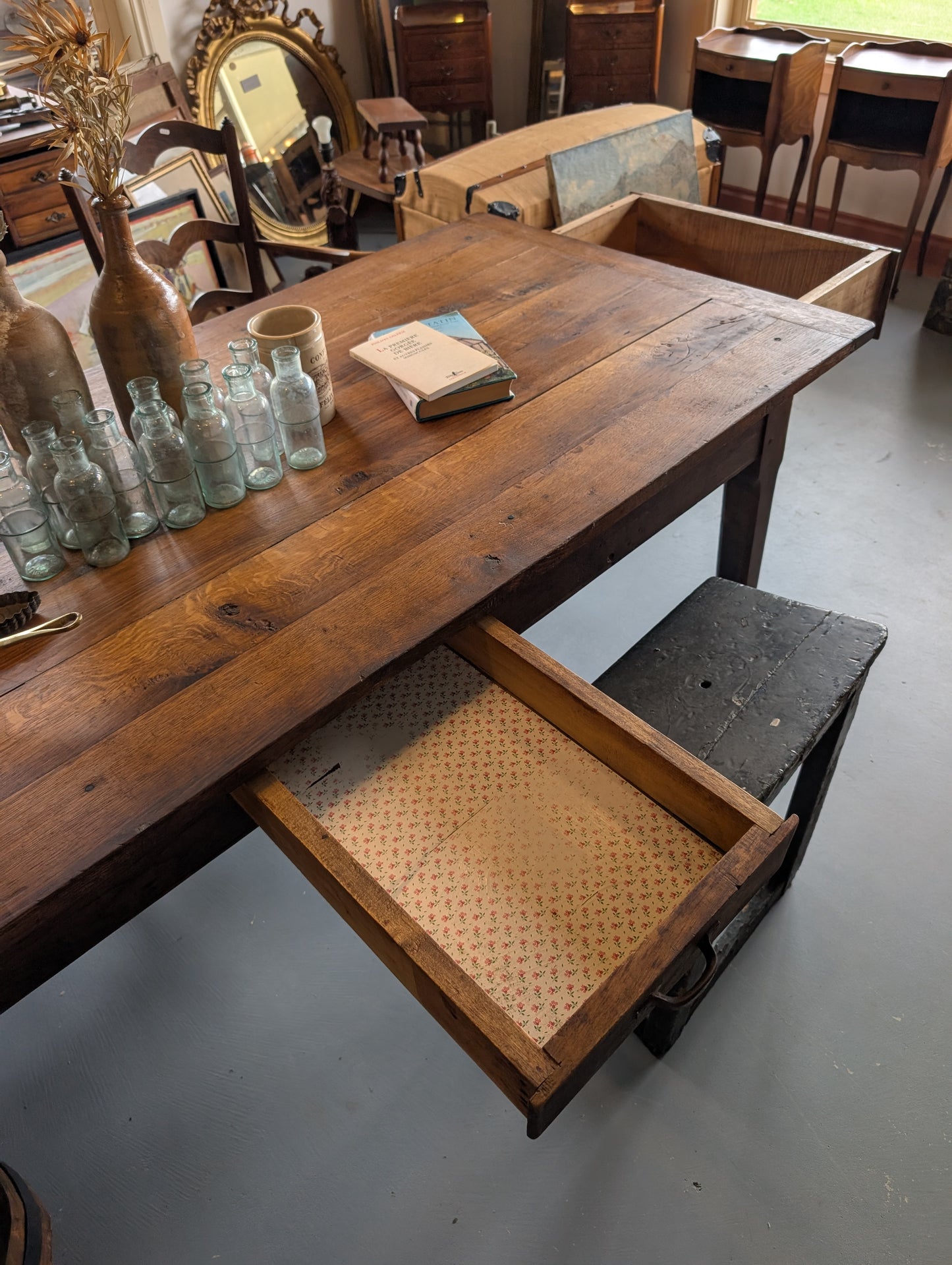 French Farm table 3 drawers