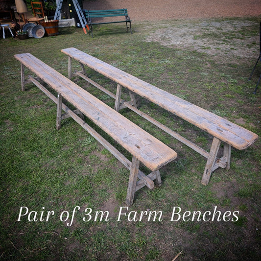 Pair of 3m farm bench
