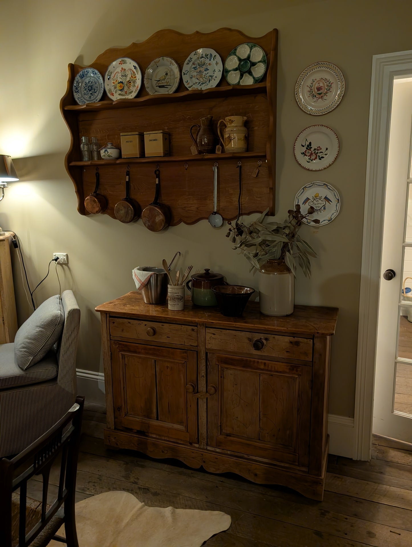 Rustic pine two-door cabinet