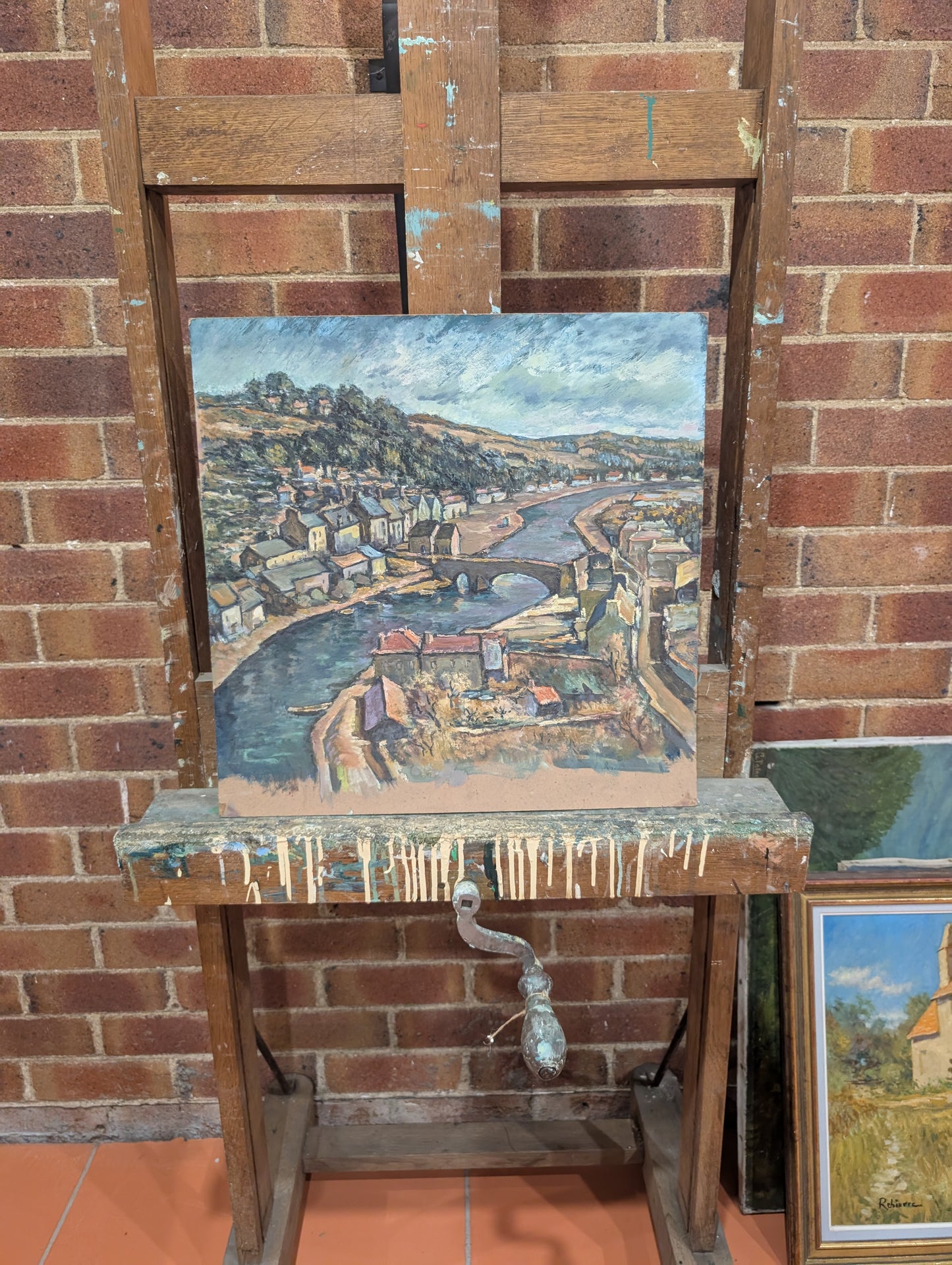 Post impressionist landscape - oil on board - P.Lezy - mid CXXth