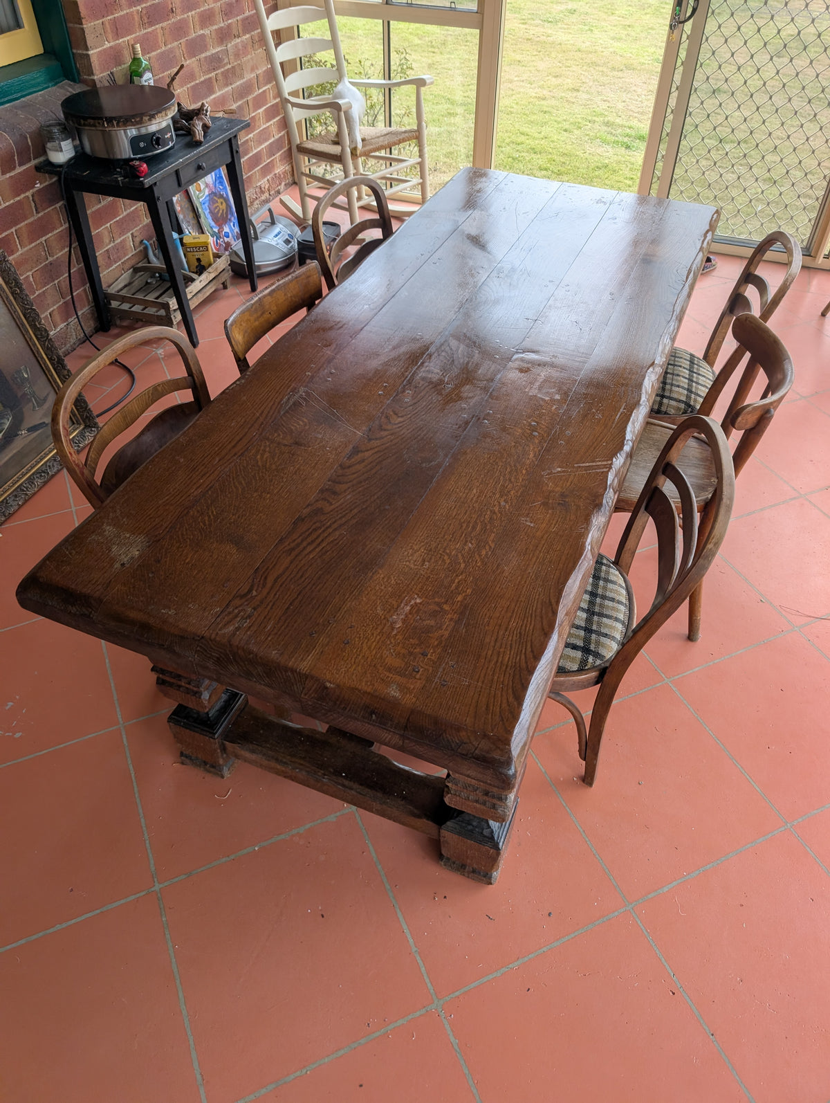 Authentic French Oak Monastery Dining Table (220cm 7cm thick)