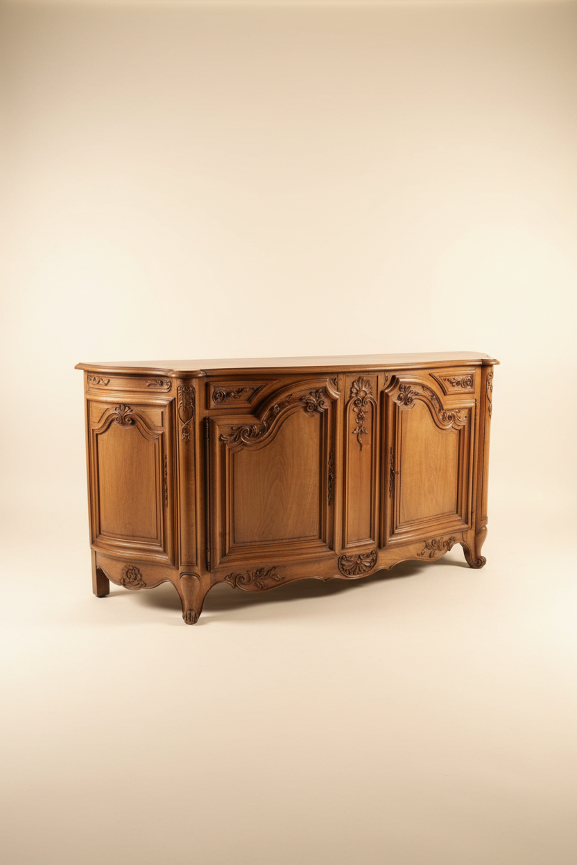 18th Century French Louis XV style walnut buffet enfilade