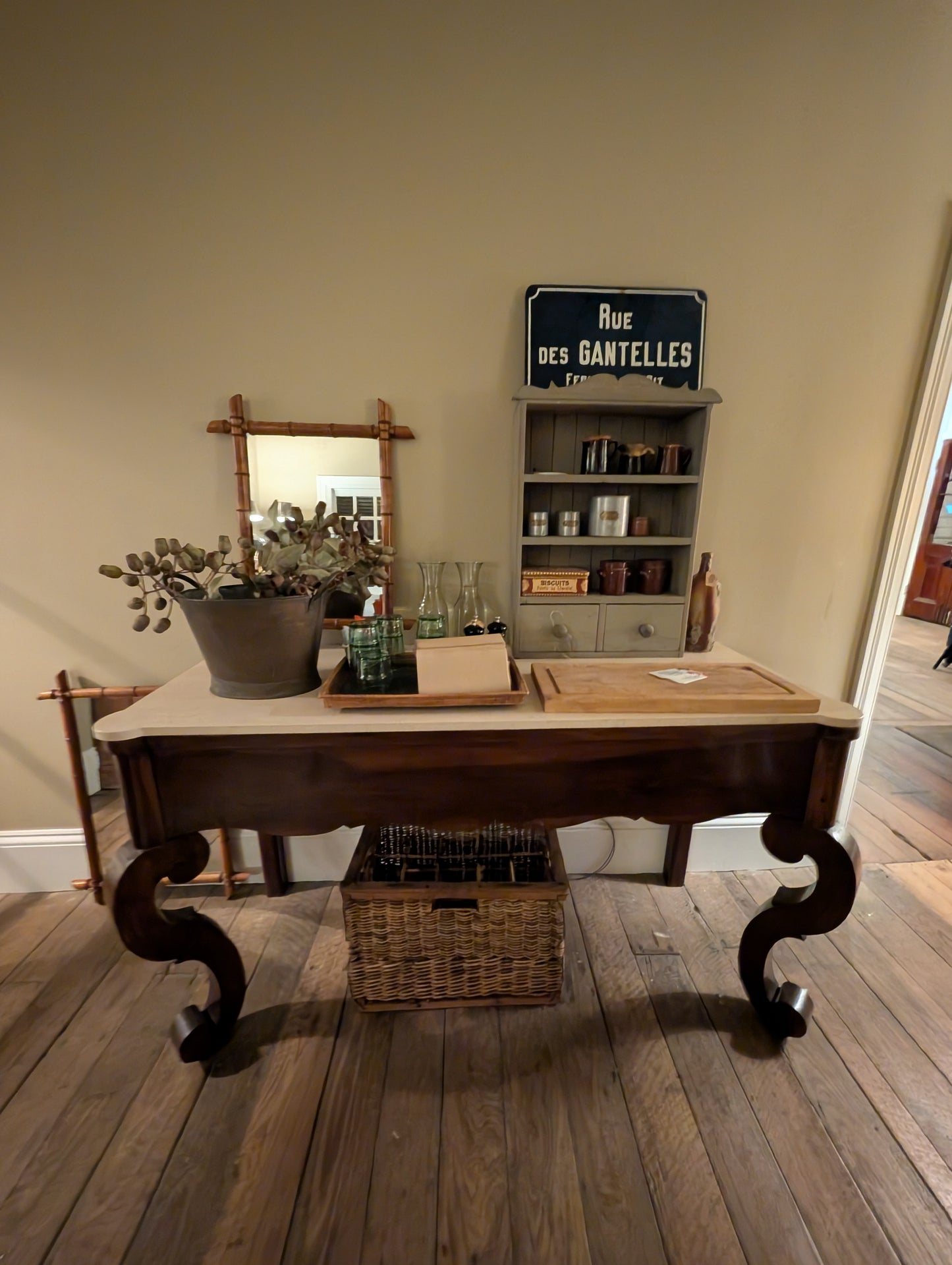 C19th French walnut console table