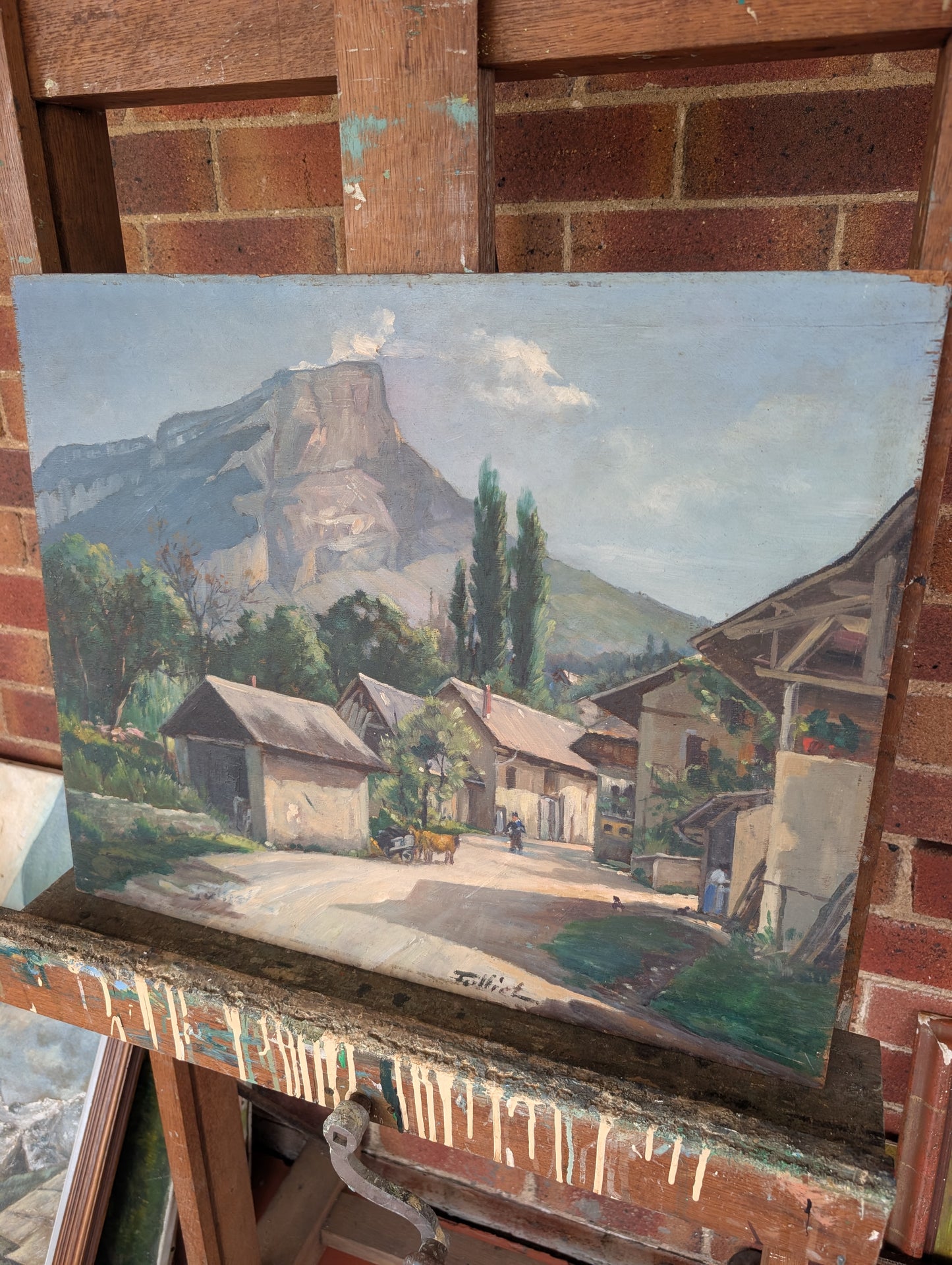 Provence landscape - Oil on board - mid CXXth