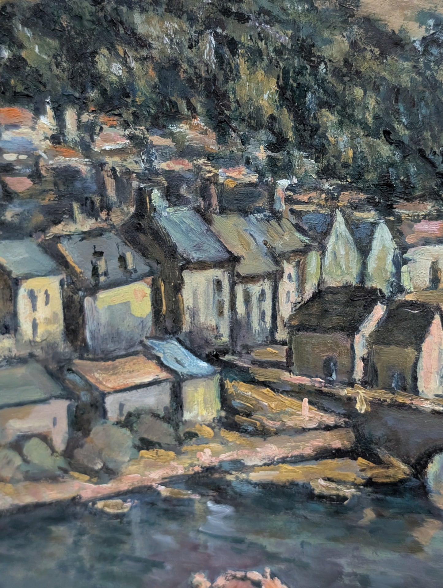 Post impressionist landscape - oil on board - P.Lezy - mid CXXth