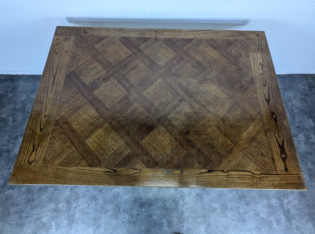 Oak Dining table with spool legs with two extensions