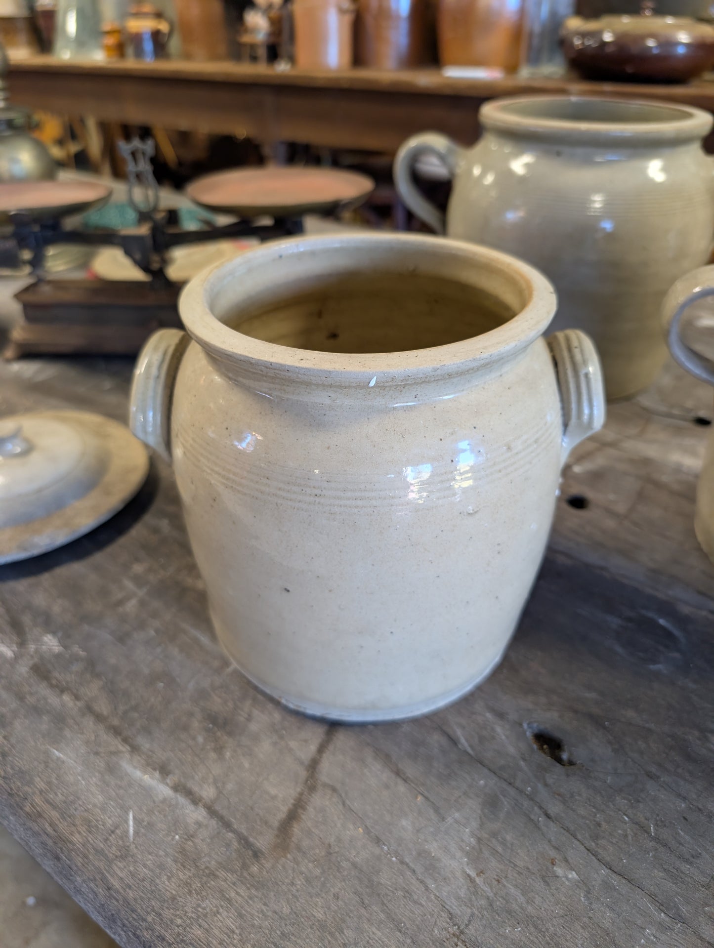 French Antique Stoneware confit pots