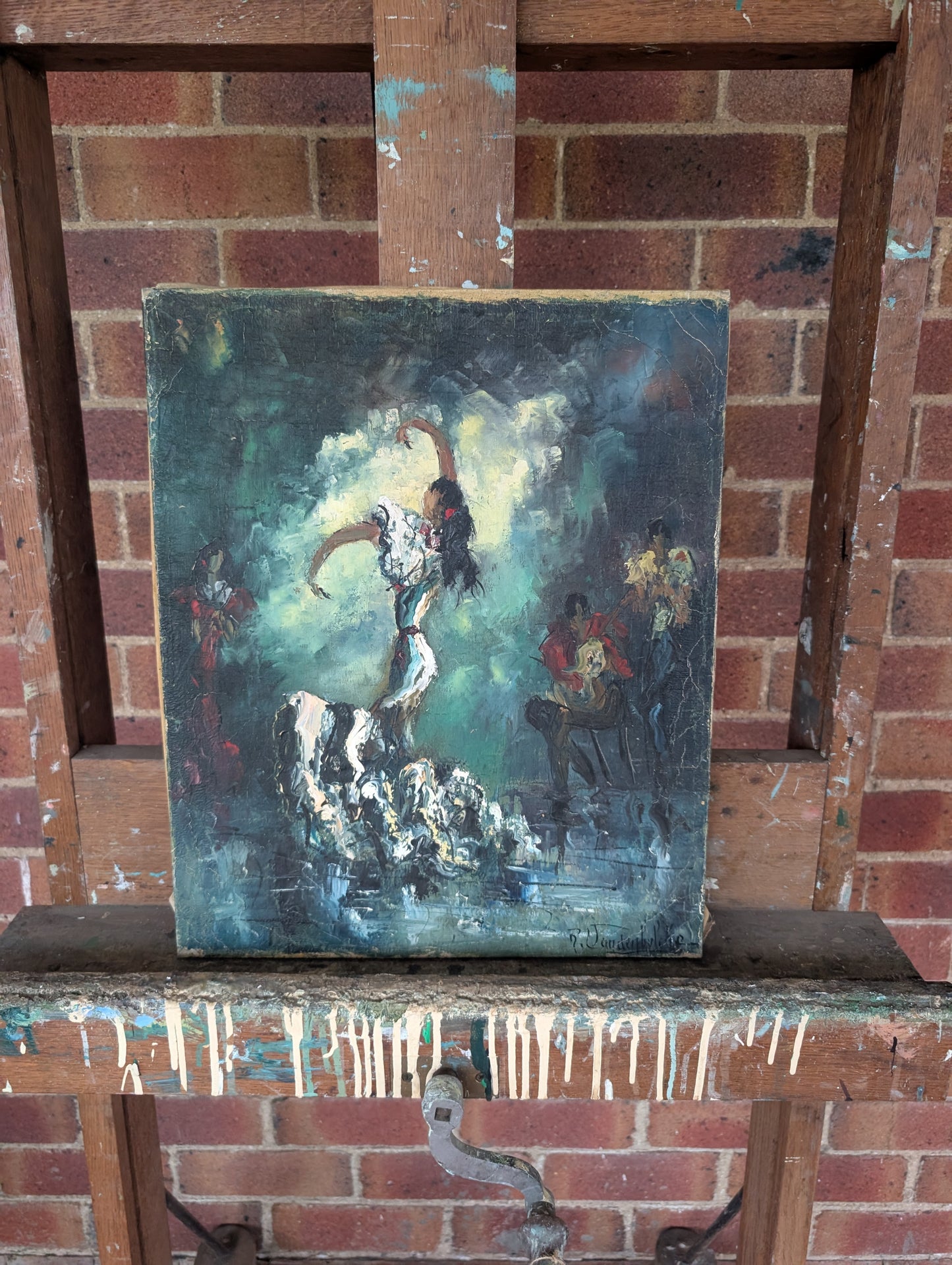 Flamenco Dancer - R. vanderbulcke - oil - Mid CXXth