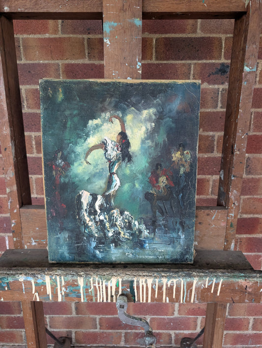 Flamenco Dancer - R. vanderbulcke - oil - Mid CXXth