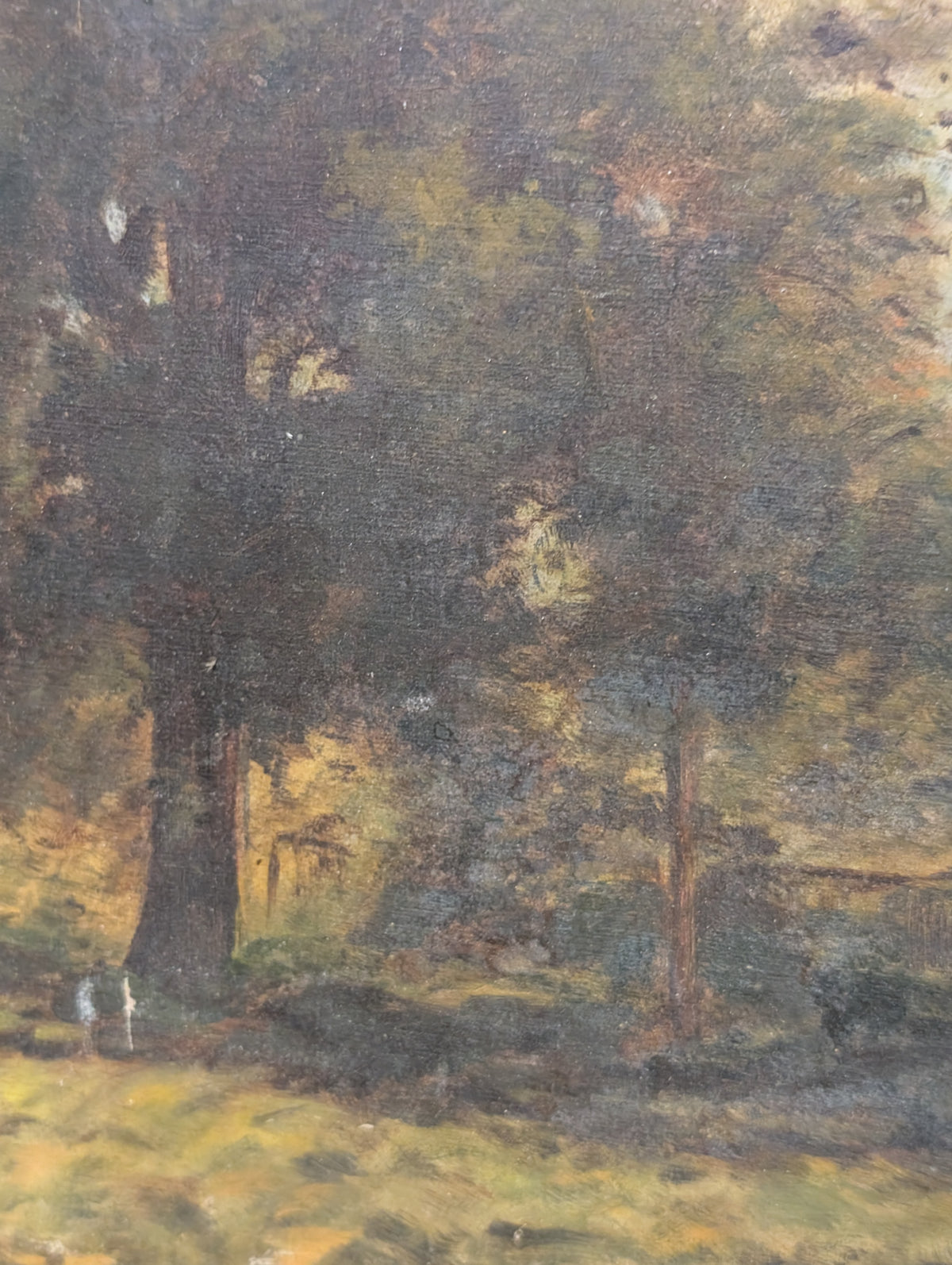 Vintage French Countryside Landscape Oil Painting on Board