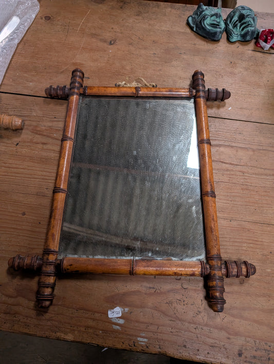 Vintage faux-bamboo mirror