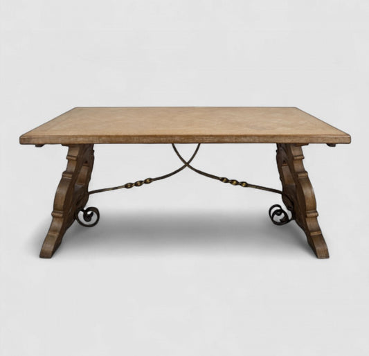Spanish style table in limed oak 180cm