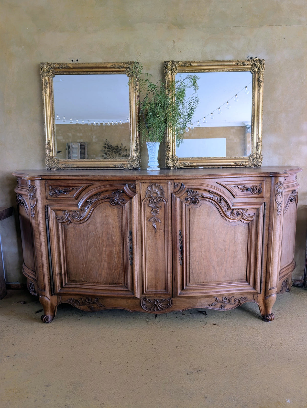18th Century French Louis XV style walnut buffet enfilade