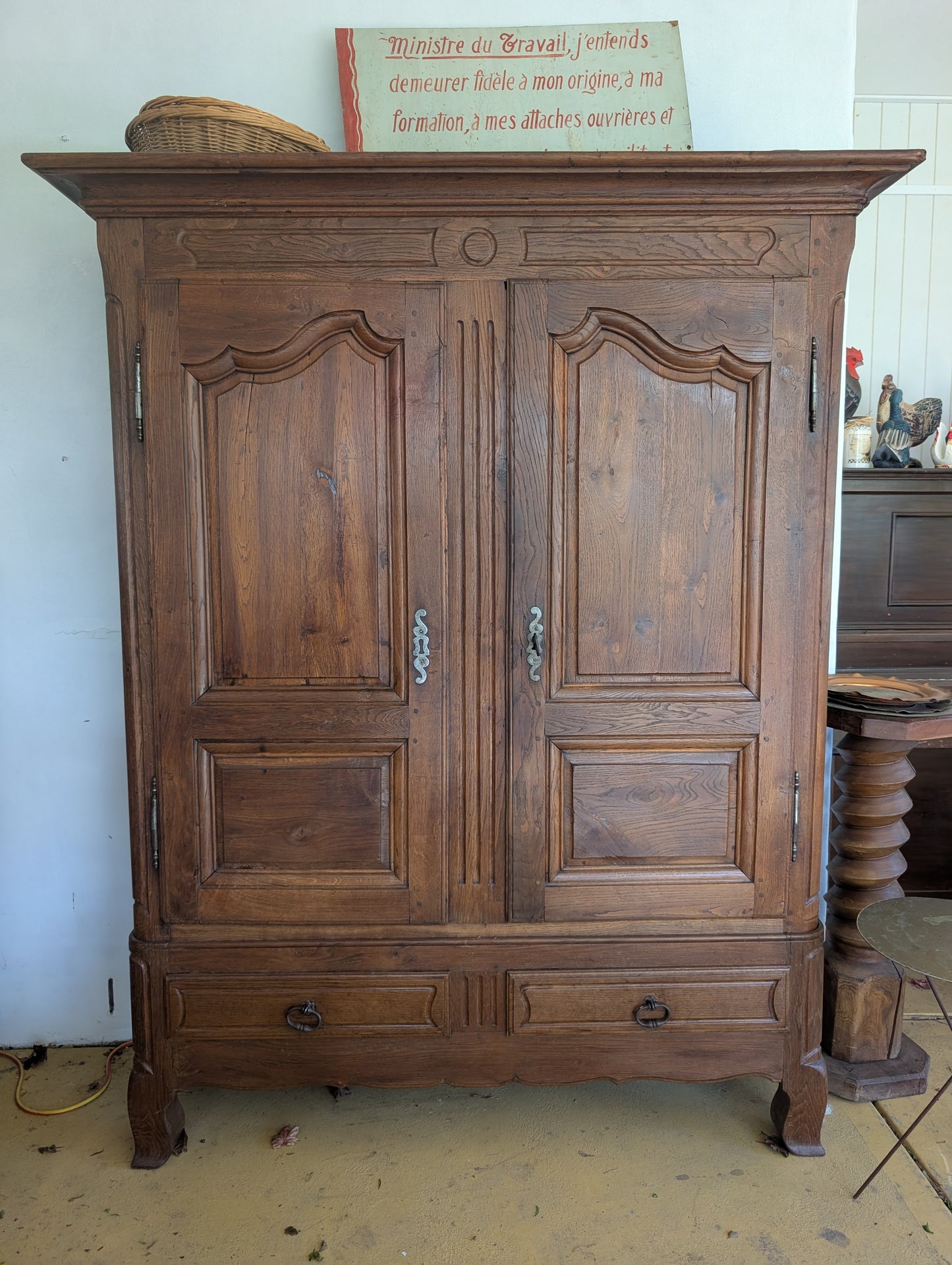 Louis XV style "Buffet Deux-Corps" or wardrobe, walnut, C18th